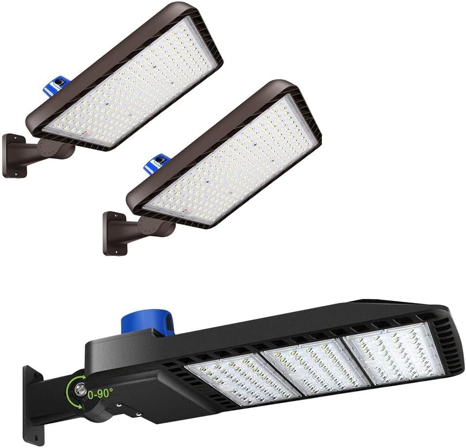 ledmo 480W & 300W Led Parking Lot Light Arm Mount Outdoor Commercial Dusk-to-Dawn Photocell Area Lighting