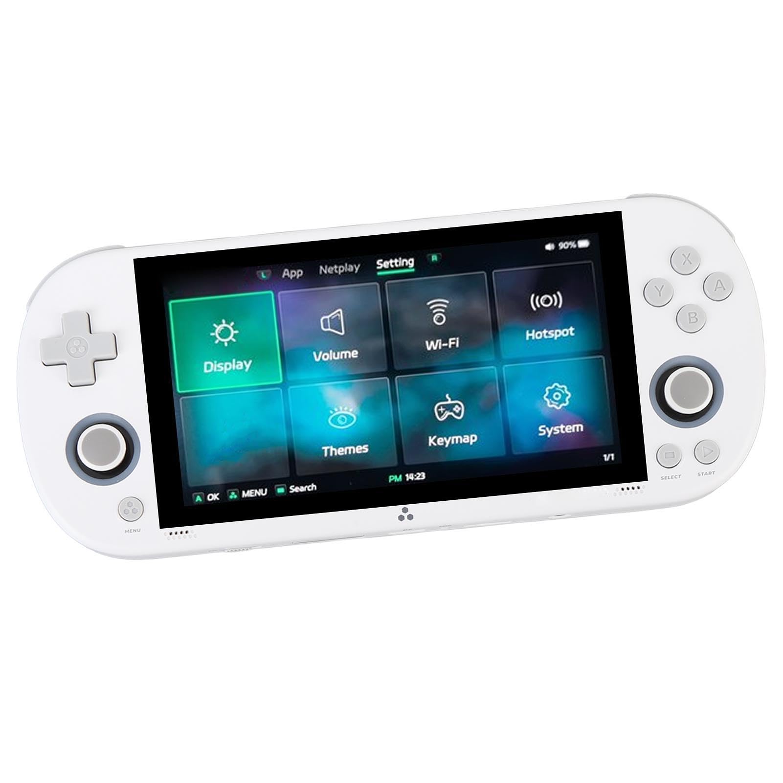ZASCHMOY Console per Videogiochi retrò Portatile - 64 GB, Schermo IPS da 4,96 Pollici, Supporta 28 Emulatori, Potente Chip da 1,8 GHz, Console per Videogiochi Portatile, Bianca (WHITE)