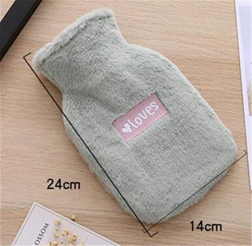 Borsa per acqua calda con coperchio in peluche a forma di lettera da 500 ml in gomma per alleviare il dolore, mano-piedi più caldo regalo per donne e ragazze - Mix - 4 pezzi
