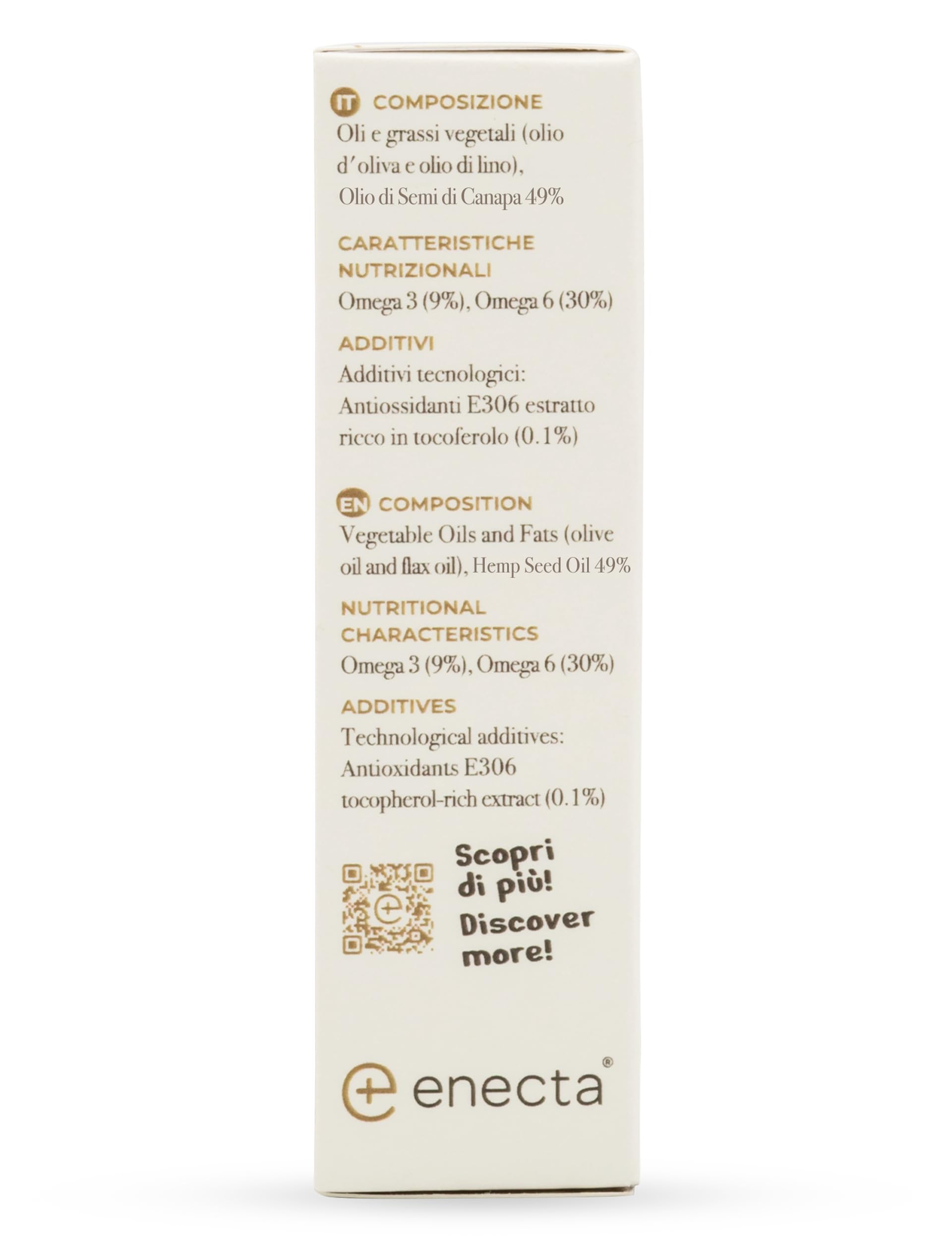 Enecta Pet Oil - Aceite de semillas de cáñamo para perros y gatos - Puro prensado en frío - Omega 3 y 6 - Bienestar diario - Fórmula nutracéutica - Bote de 10 ml