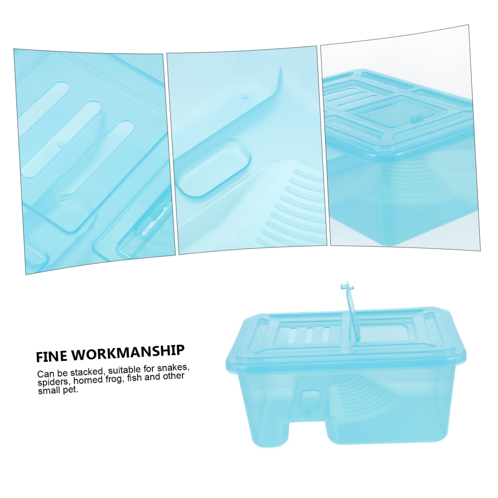 BESPORTBLE Vasca per Tartarughe Blu in Plastico Monopezzo Piattaforma per Asciugatura per Rettili e Terrari da Terra
