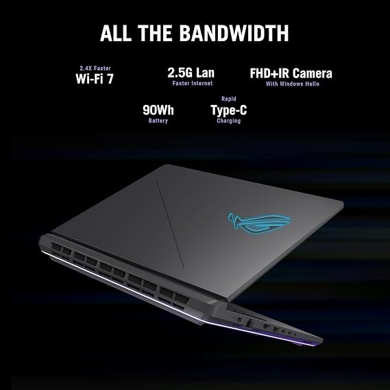 ASUS ROG Strix G16 Gaming Laptop, 16 FHD+ (1920x1200) 165Hz 100% sRGB 300nits, Intel 16-Core i7-14650HX, GeForce RTX 5060 8GB, 32 GB DDR5, 1 TB SSD, Thunderbolt 4, Wi-Fi 7, Backlit, Windows 11 Pro
