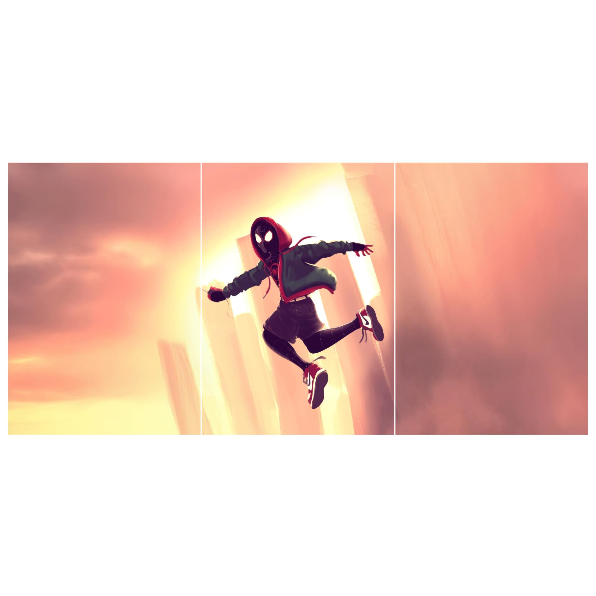 Spiderman - Into the Spider Verse Split Wall Art Poster Set of 3 – Modern Home Decor for Bedroom, Living Room, Office & Game Room | Premium Matte Finish A4 Size Prints | Aesthetic Wall Decoration