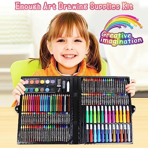 Art Kit, Cokiki Drawing Painting Art Supplies For Kids Girls Boys Teens, Gifts Art Set Case Includes Oil Pastels, Crayons, Colored Pencils, Watercolor Cakes #TOP7