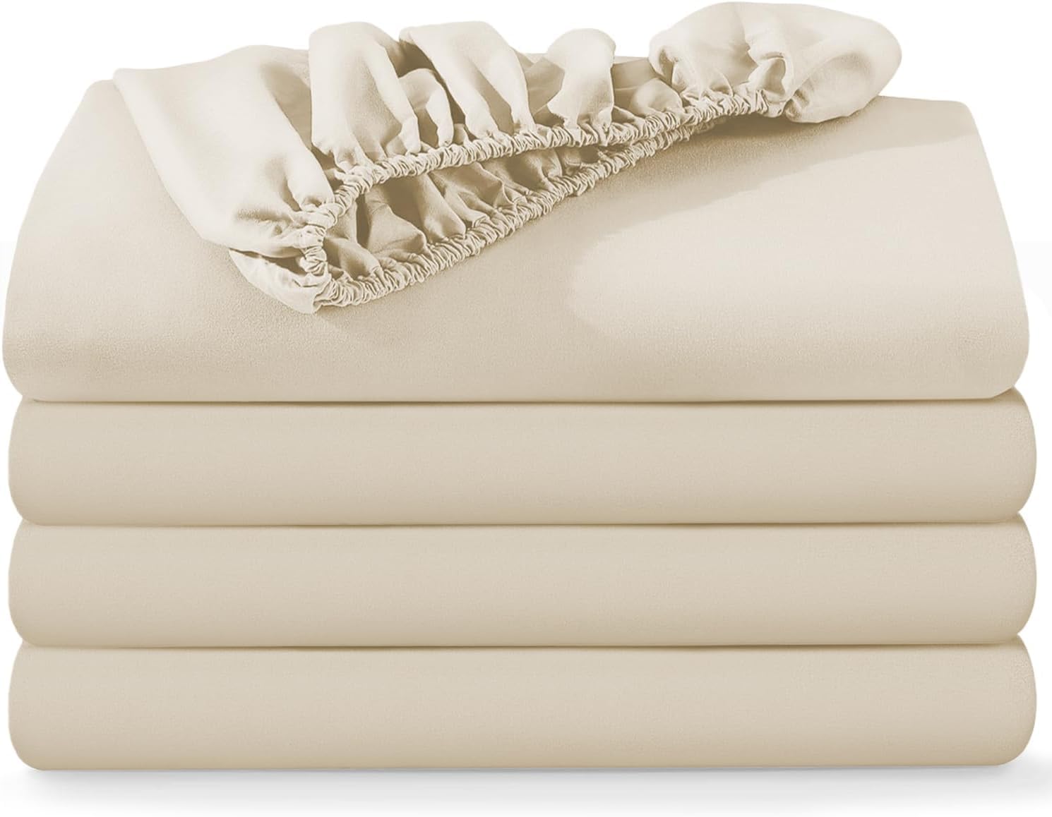 BedLooms Small Double Fitted Sheet 4 Pack Cream (120x190cm) up to 25cm