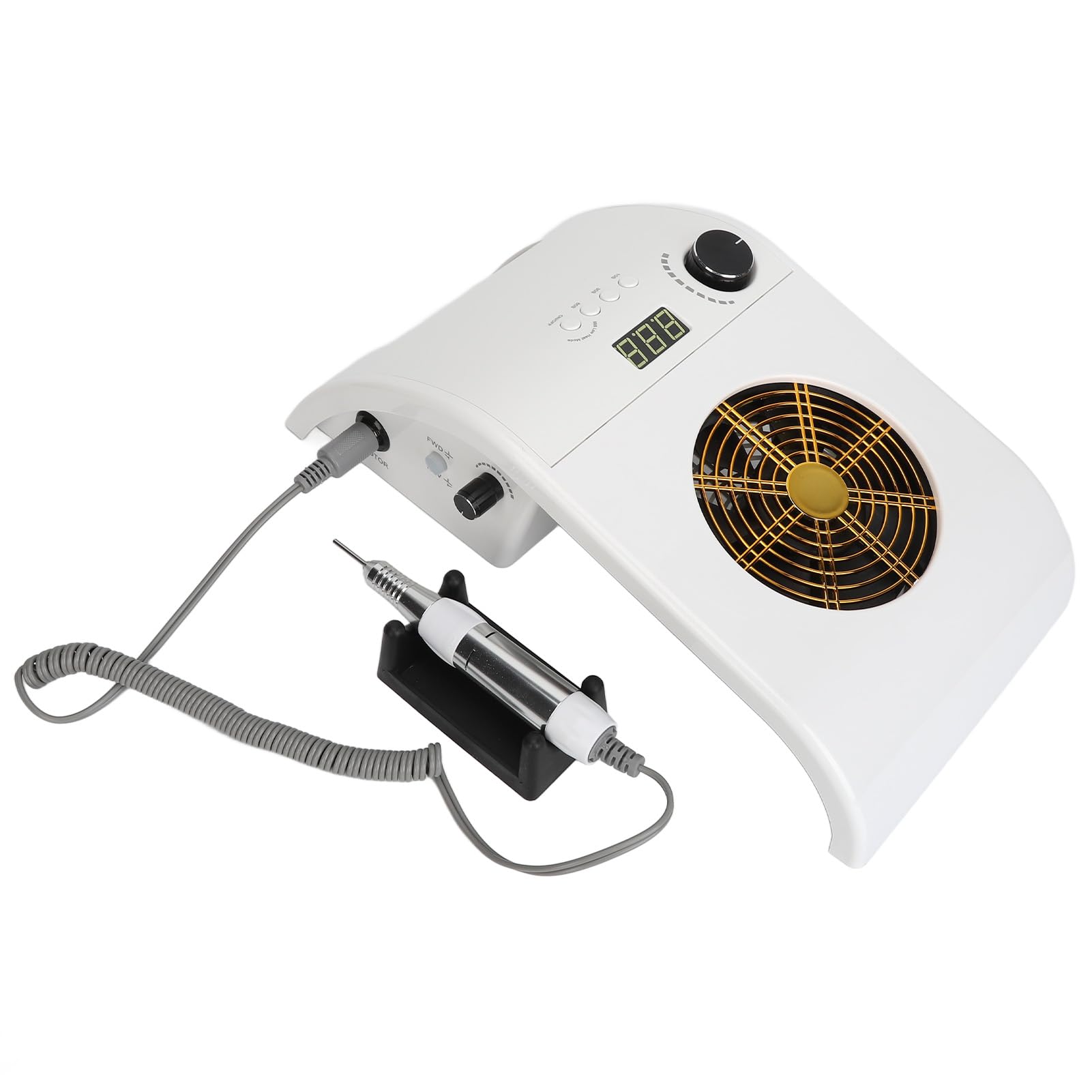 3 in 1 Nail Dust Collector with LED Light Adjustable Suction Dust Extractor Electric Nail Drill Machine 35000 RPM Grinding Pen for Acrylic Nails (US Plug)