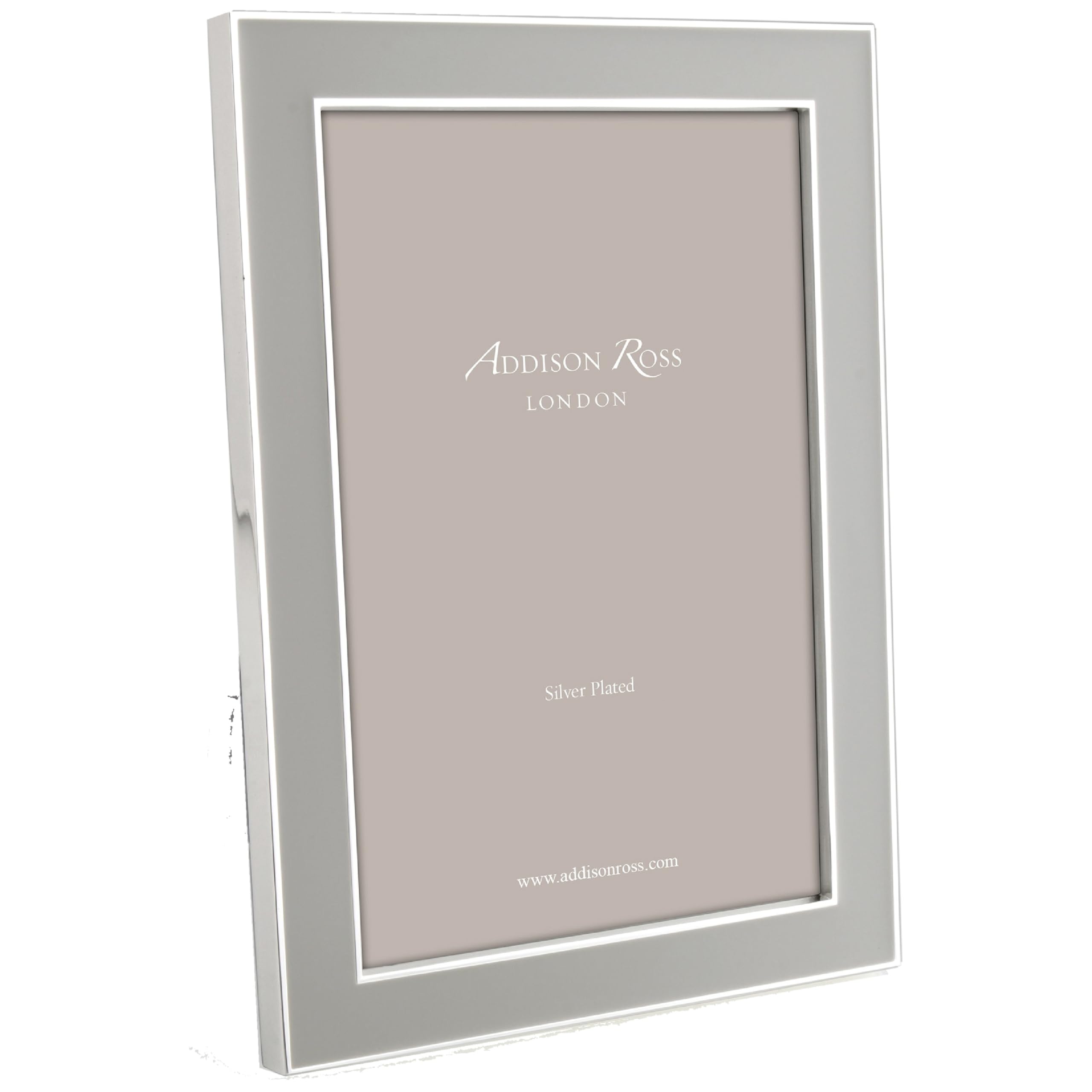 Addison Ross Grey Enamel Photo Frame 6X4cm - Portrait Or Landscape Display - Ideal Picture Frames For Gifting - Gift For Weddings, Birthday, Anniversary - Modern Design - Silver & Chiffon 15Mm