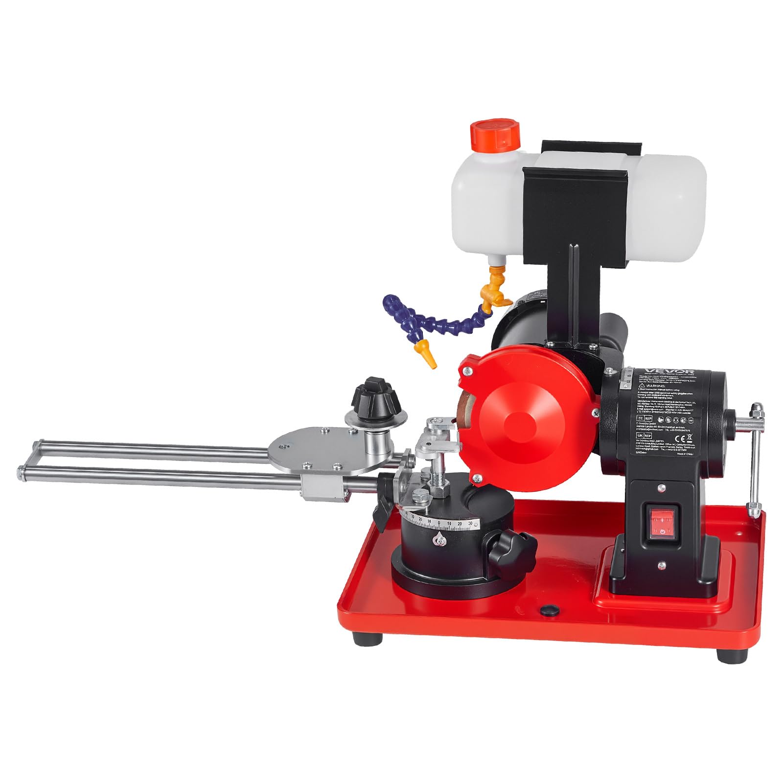 VEVOR 370W Sägeblattschärfgerät, 2890 U/min Kreissägeblattschleifer mit 125 mm Schleifscheibe, Elektrische Schärfmaschine mit Wassertank für 80-700 mm Sägeblätter, Blattschärfer für Holzbearbeitung