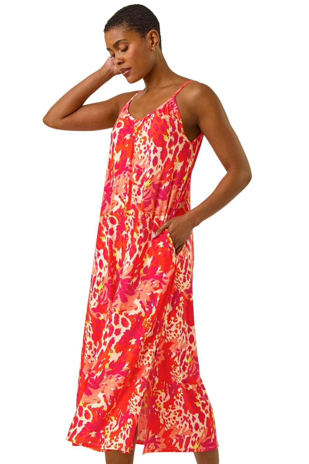 Roman Women's Swing Midi Dress Orange Size 10