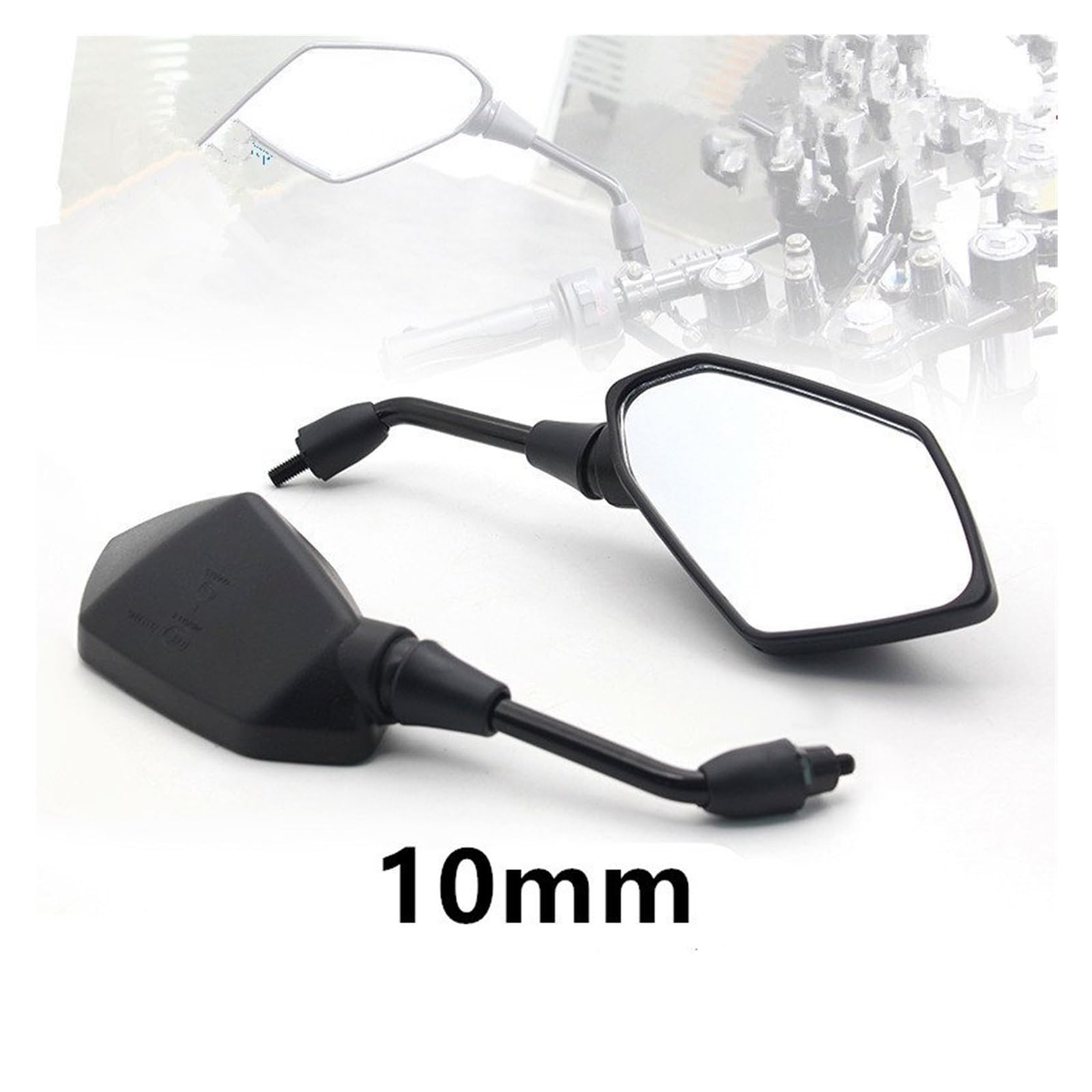 Specchietto retrovisore per Moto,specchietto retrovisore Convesso da 8/10 mm,2 Pezzi/Coppia,per Scooter,Motocross,specchietti retrovisori,specchietti retrovisori Posteriori per Bici,elettromeccanici