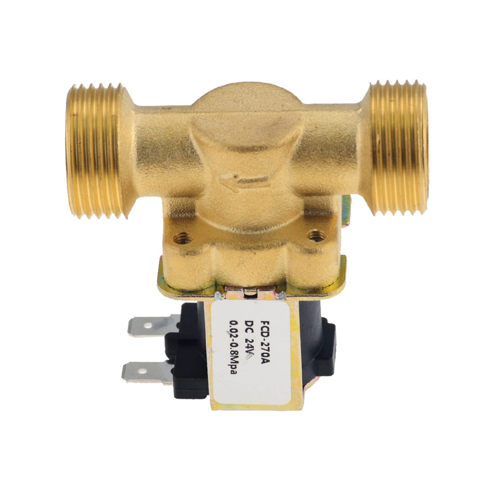 3/4”1/2” DC 24V AC 220V DC12V Válvula magnética solenoide eléctrica Latón Normalmente Cerrado for Control de Agua(DC 12v,0.75 Inch)