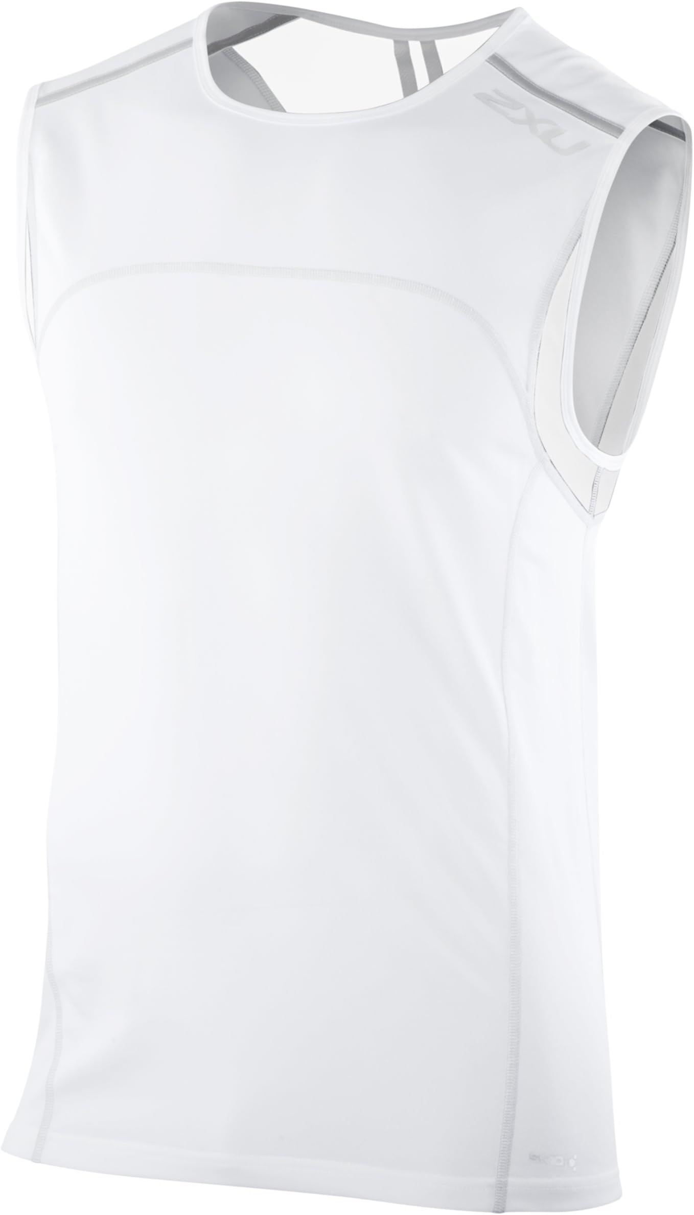 2XU Men's Gym Singlet, White, Medium
