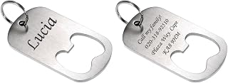 Valyria Frosted Stainless Steel Bottle Opener Dog ID Tags Personalized Pet ID Tag Dog Name Tags