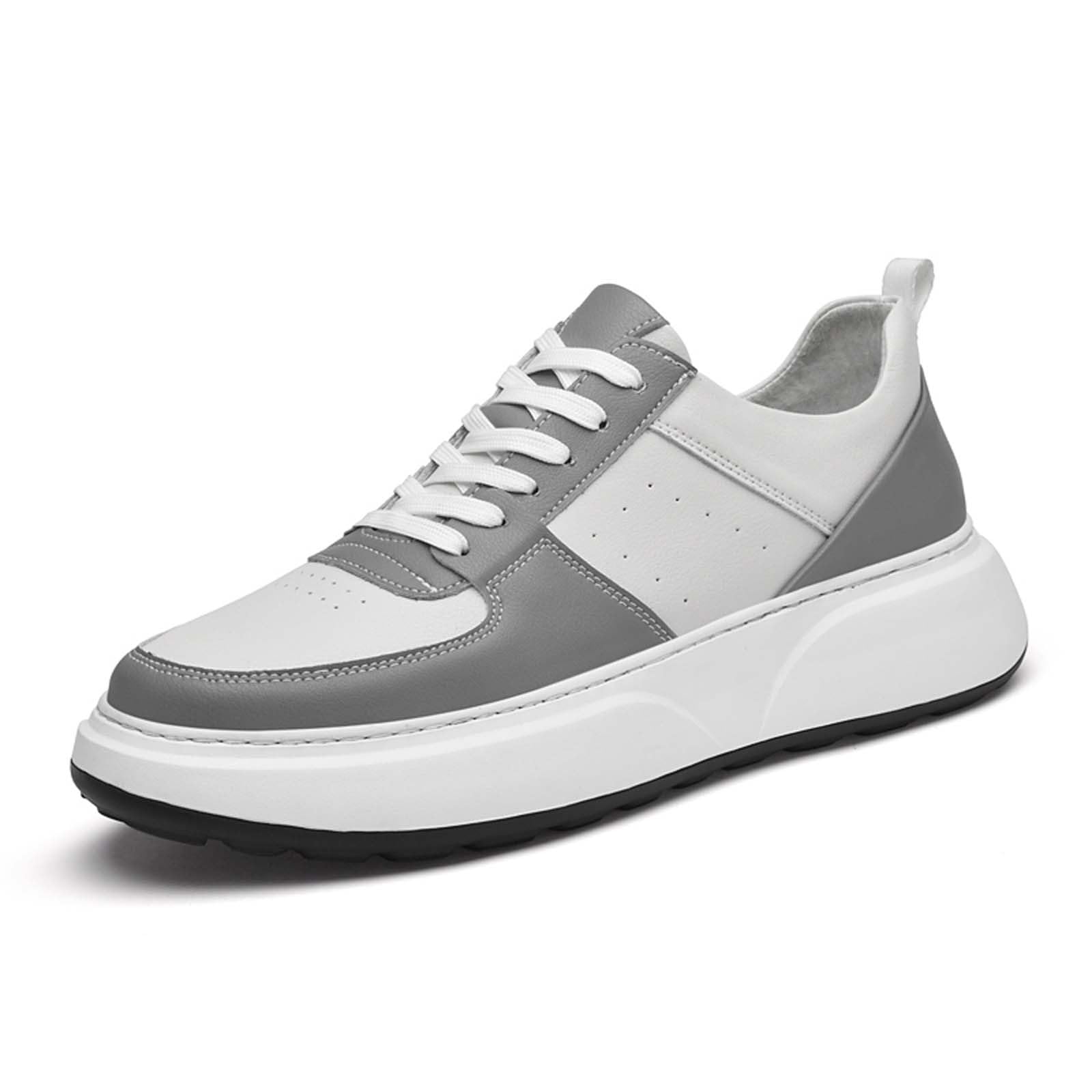 Sneakers da uomo con suola spessa per il tempo libero, comode con lacci traspiranti, sneakers da passeggio antiscivolo