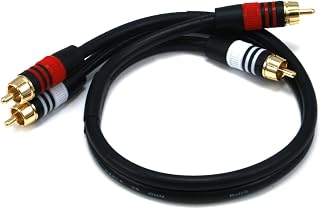 Monoprice Premium 1.5ft Stereo RCA Cable 22AWG Gold-Plated Shielded Audio Black