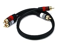 Vista 10 de Monoprice Cable de audio de dos canales de alta calidad, 3 pies, color negro, 2 conectores RCA a 2 conectores RCA de 22 AWG, macho a macho