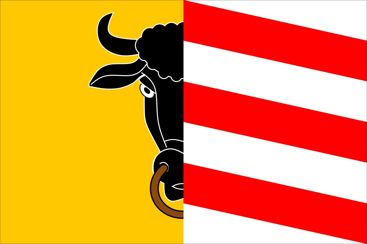 Drapeau municipal Potštejn CZ grand format tissu résistant extérieur