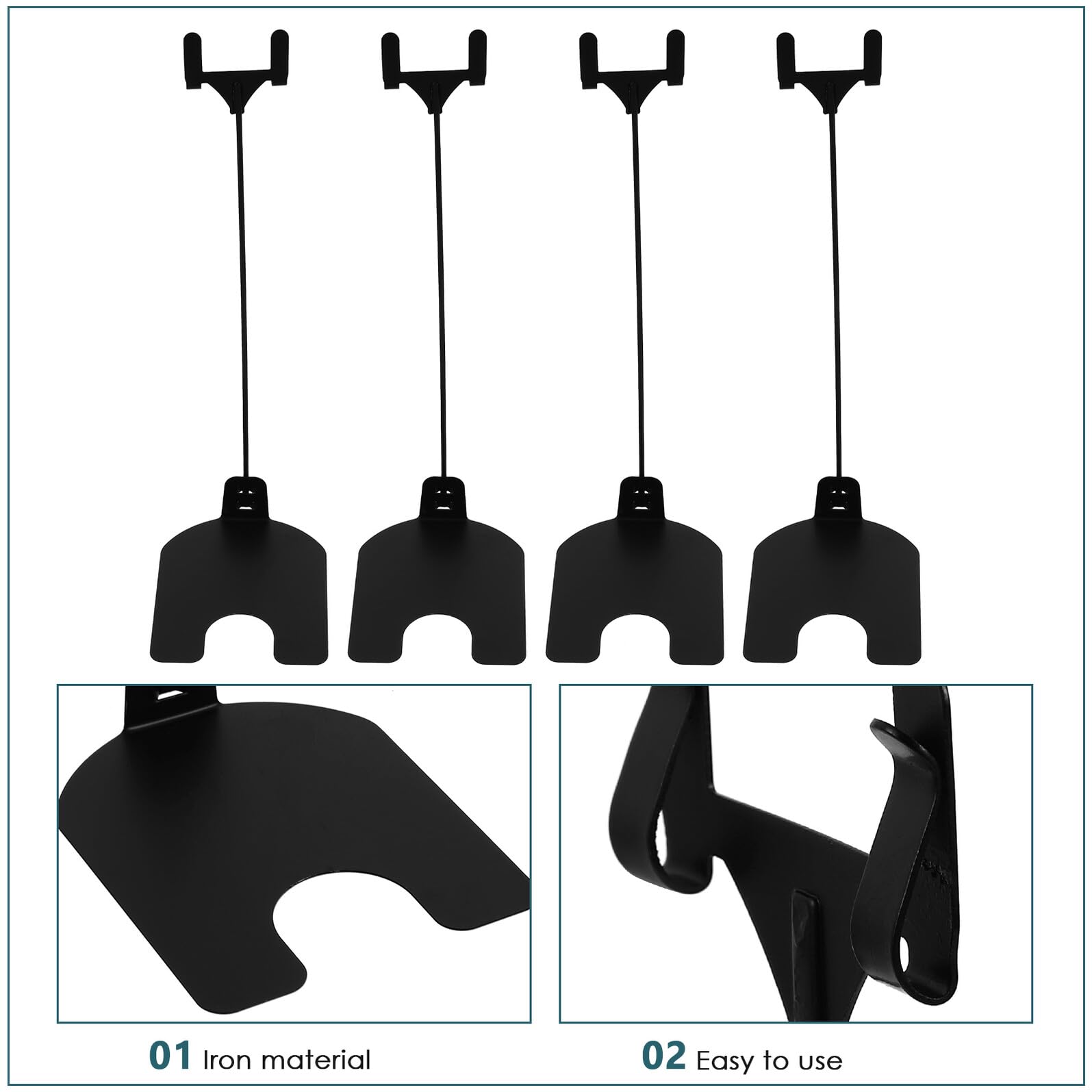 ABOOFAN Set 10 Pezzi Supporti Per Cartellini Prezzi Da Tavolo 20 Cm, Porta Etichette Acrilico Nero Base Stabile, Clip Pubblicitaria Per Negozi, Ristoranti e Supermercati