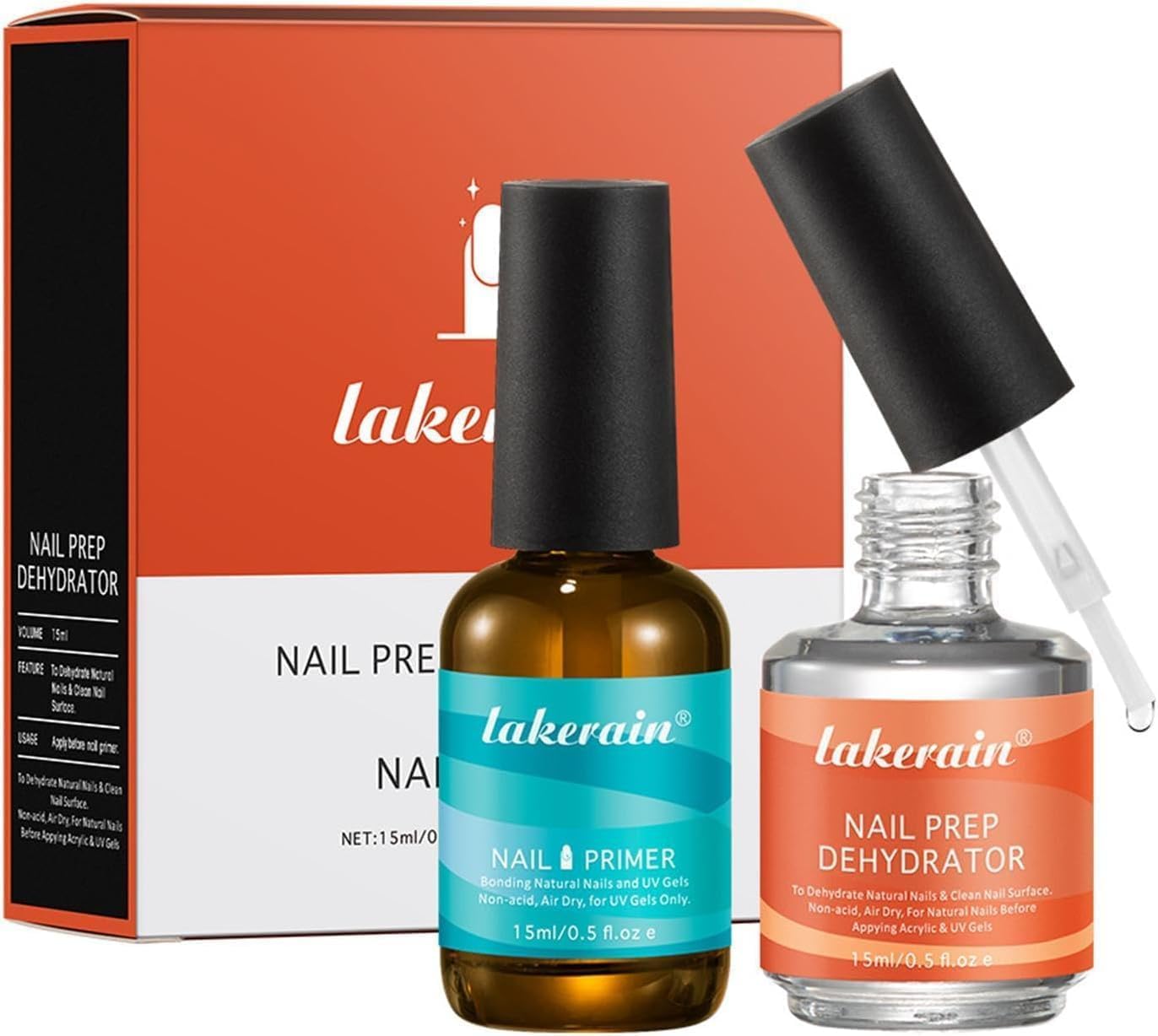 Nail Dehydrator and Primer, Acid Free Natural Nail Prep Dehydrate & Bond Primer Kit-image-2