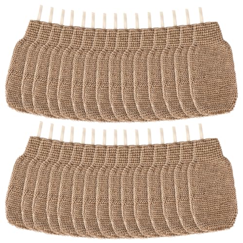 Teecyhooo 30 Pcs Exfoliating Shower Gloves Stretchable Jute Bath Mitts with Hanging Loop Body...