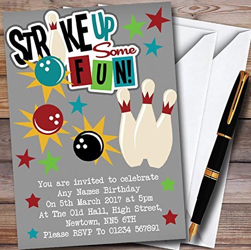 Strike Up Some Fun Bowling Personalized Childrens Party Invitations