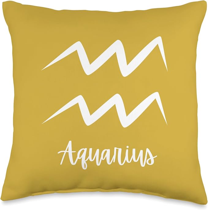 Zodiac Constellations and Astrology Clothing Aquarius Zodiac Sign Constellation Throw Pillow, 16x16, Multicolor