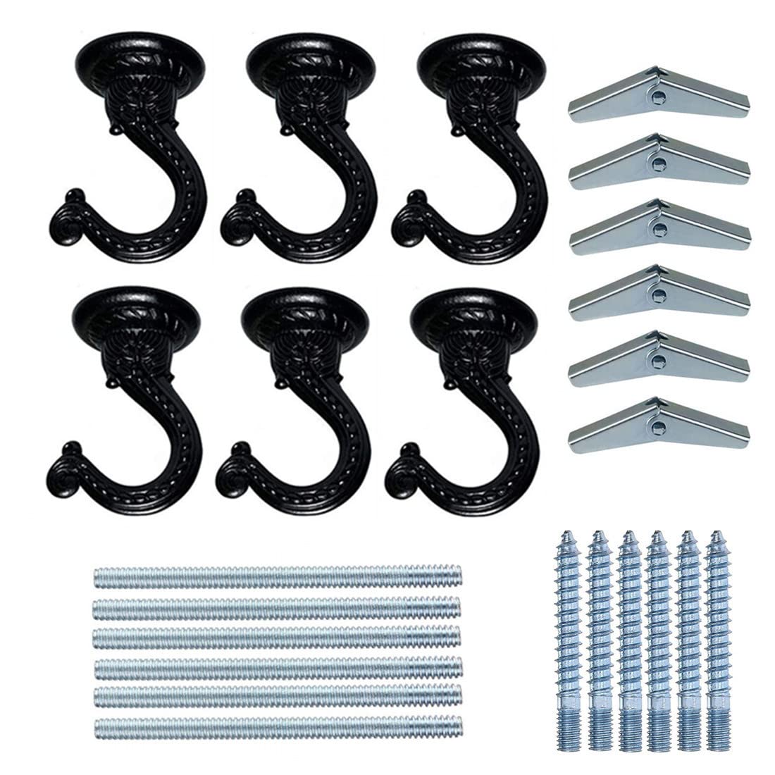 Deckenhaken Aus Metall (Bronze) – 2 Sets Mit Zubehör. Robust & Vielseitig Für Pflanzen, Lampen, Deko. Einfache Montage!