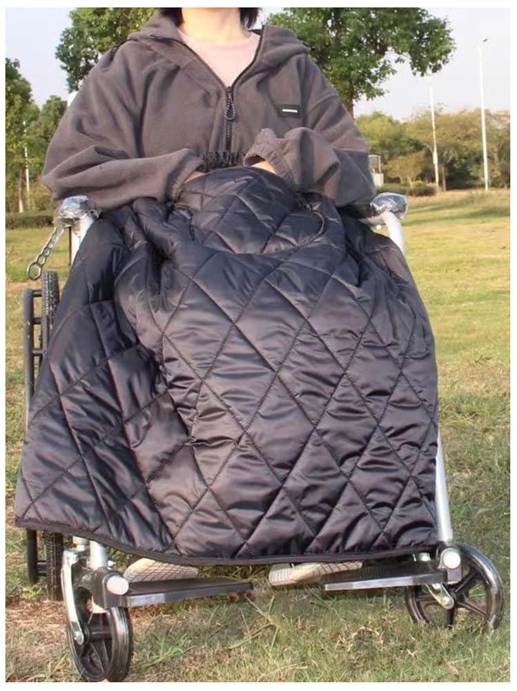 Fotrsta A Fotrst Wheelchair Blanket Waterproof, Waterproof Wheelchair Blanket With Pocket For Dults Wheelchair Leg Blankets For Elderly Wheelchair Ccessory Black