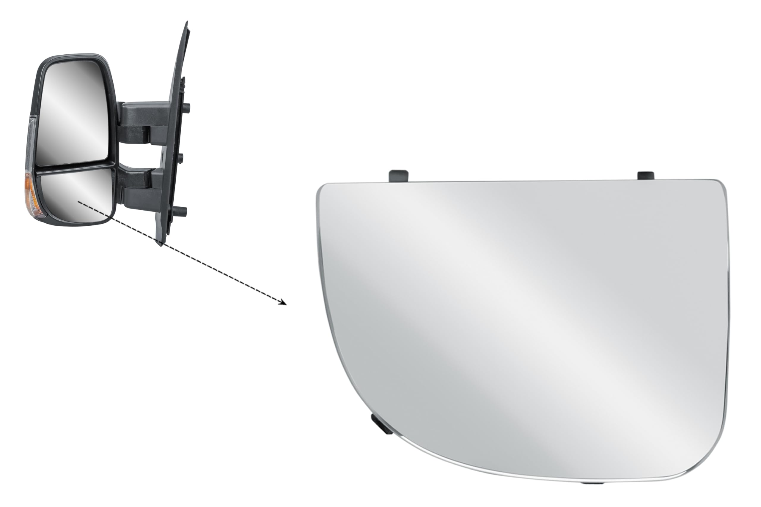 Reemplazo de espejo retrovisor inferior izquierdo con vidrio para IVECO Daily 2014-2025