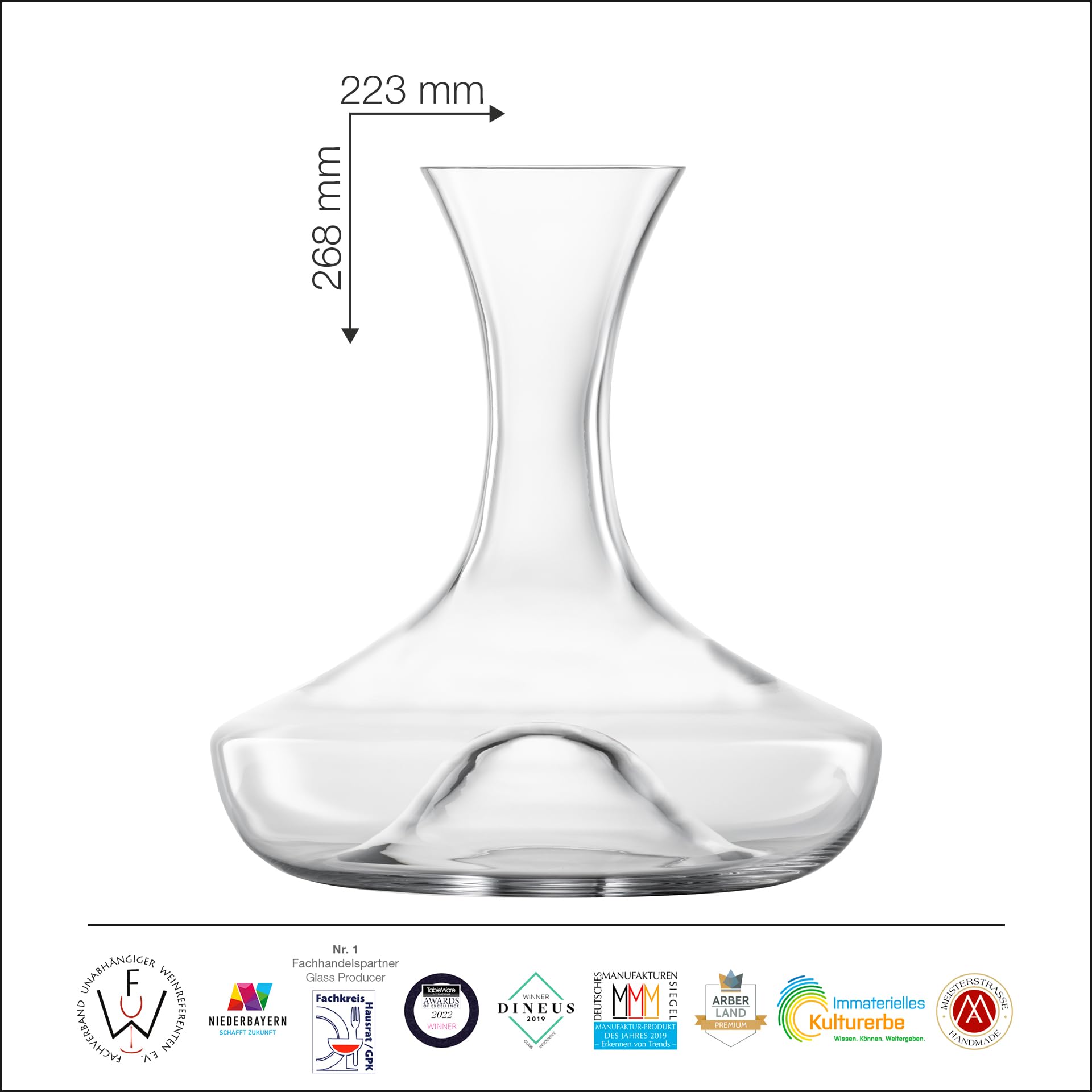 Eisch Decanter Set 4 pcs, jarra decantadora con accesorios, cristal, 0,75 L
