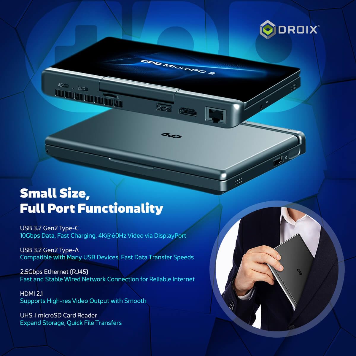 GPD MicroPC　Windows11 GPD Micro PC | Professional Mini PC for Work & Travel