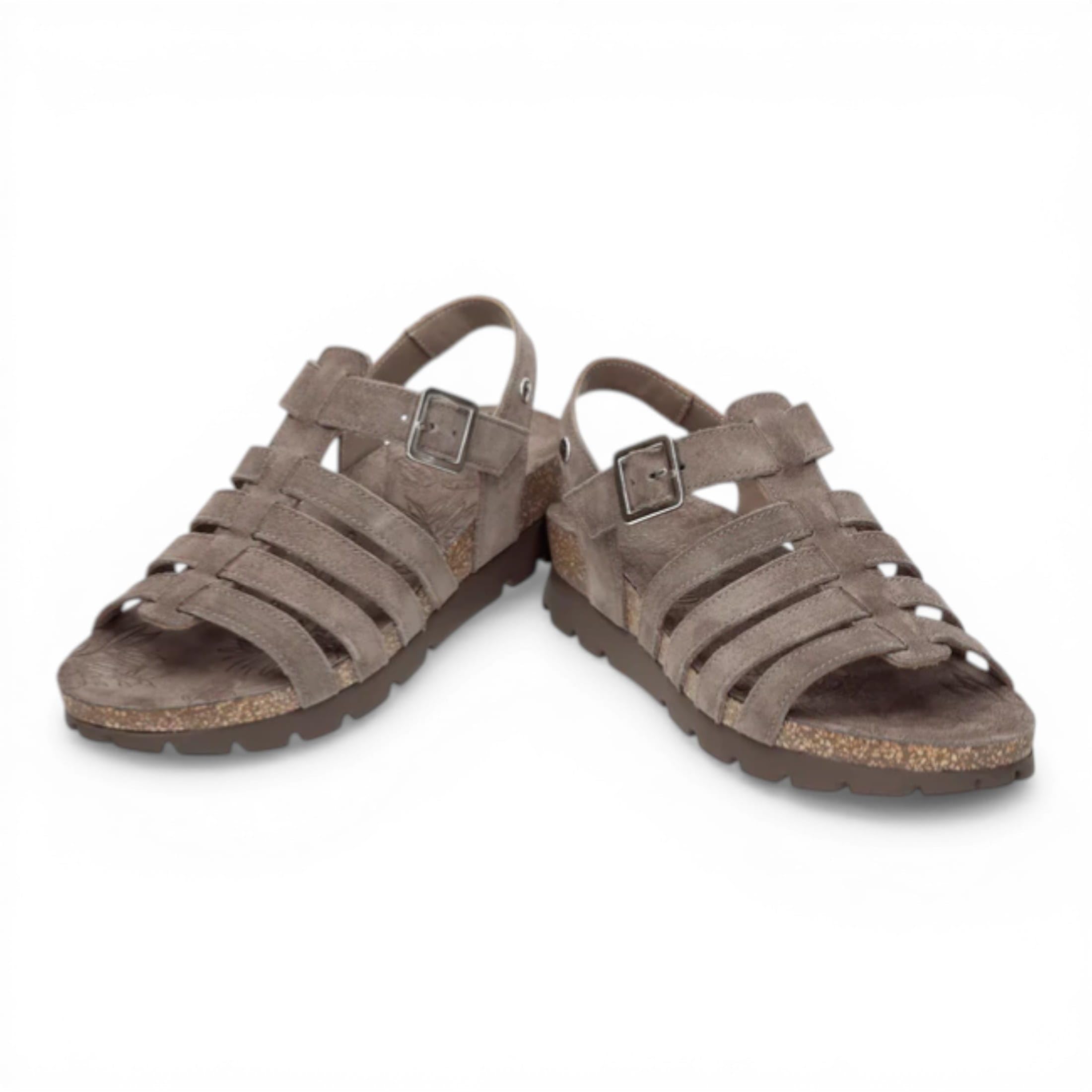 Panama Jack Sandalias de Cuña Sasha B6 Para Mujer, de Ante Gris Piedra, Estilo Alpargata de Verano.