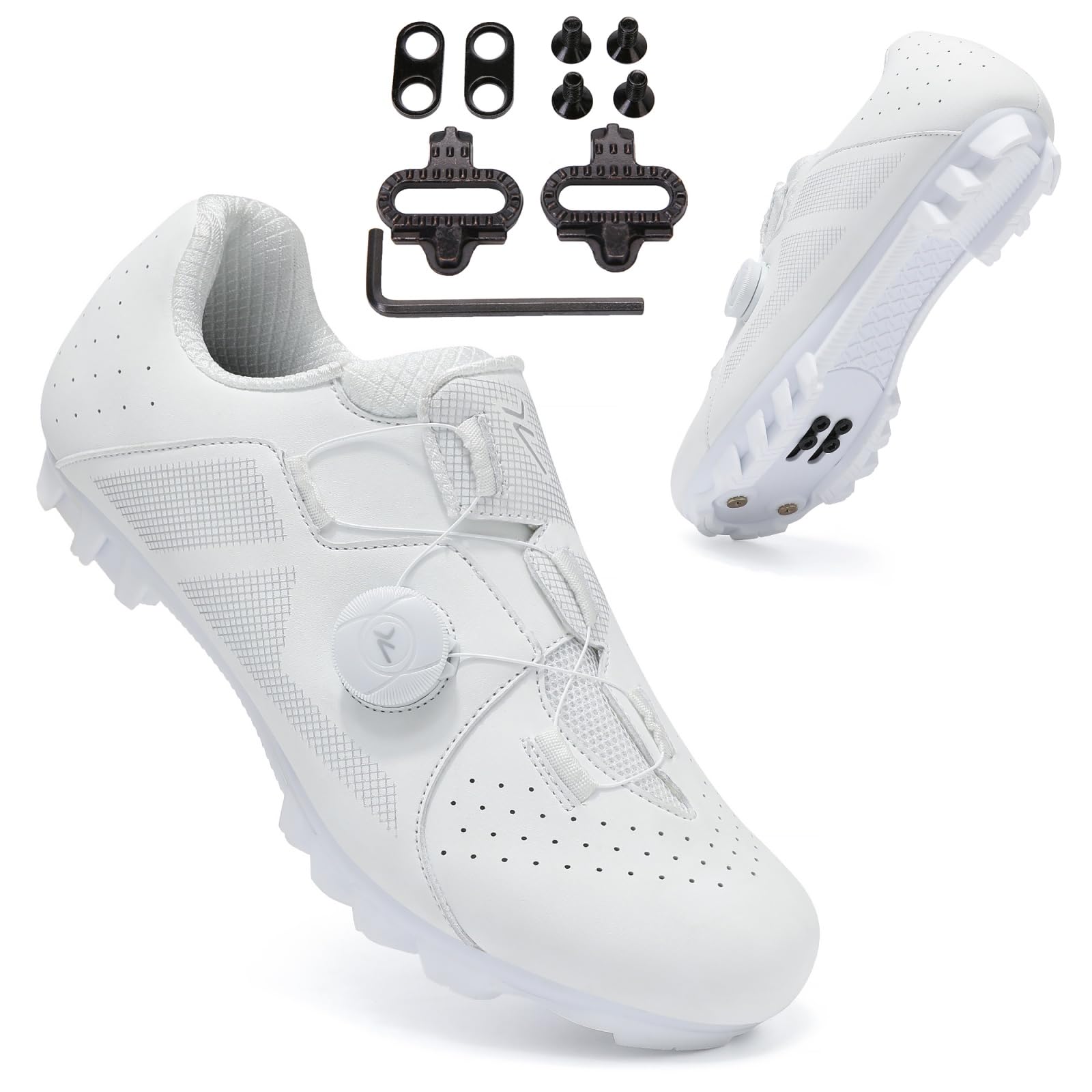 JiuQing MTB Fahrradschuhe Damen Herren Mit 2-Loch SPD Cleats Leichte Mountainbike Schuhe Für Indoor Outdoor