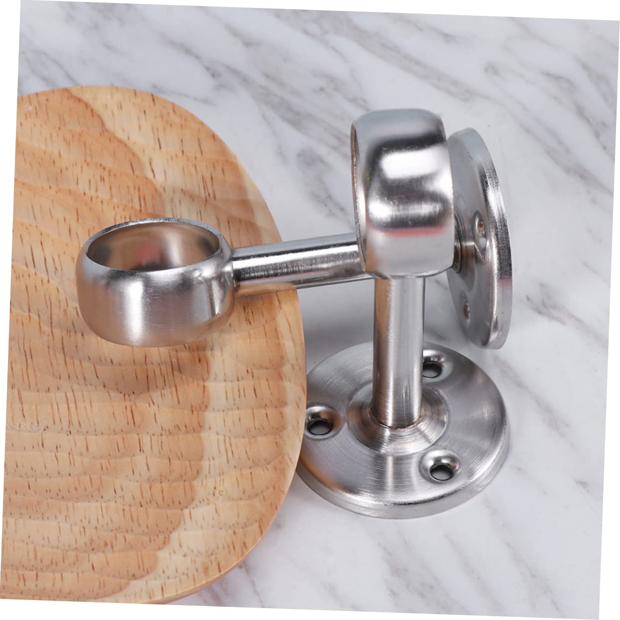 STOBAZA Heavy Duty Closet Rod End Supports Flange Adjustable Closet Rod Bracket For Clothes Hanging Easy Installation Wardrobe Hardware For Clothing Storage