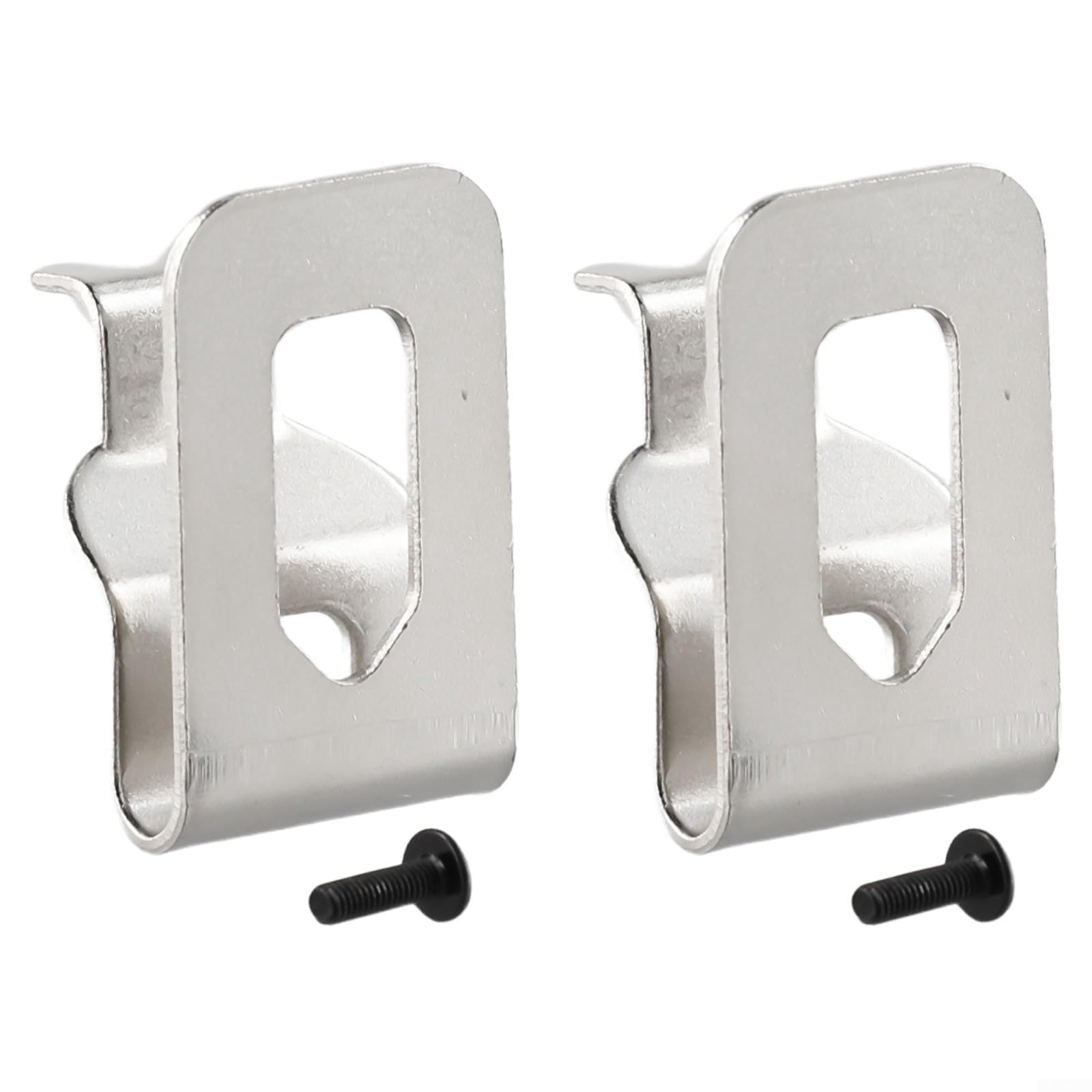 Paquete de 2 ganchos de clip de cinturón de acero plateado compatibles con taladro DeWalt de 18 V 20 V DCD785C2 DCD780C2 modelos de llave de repuesto N268241 N169778 de 45 x 28 mm con tornillos