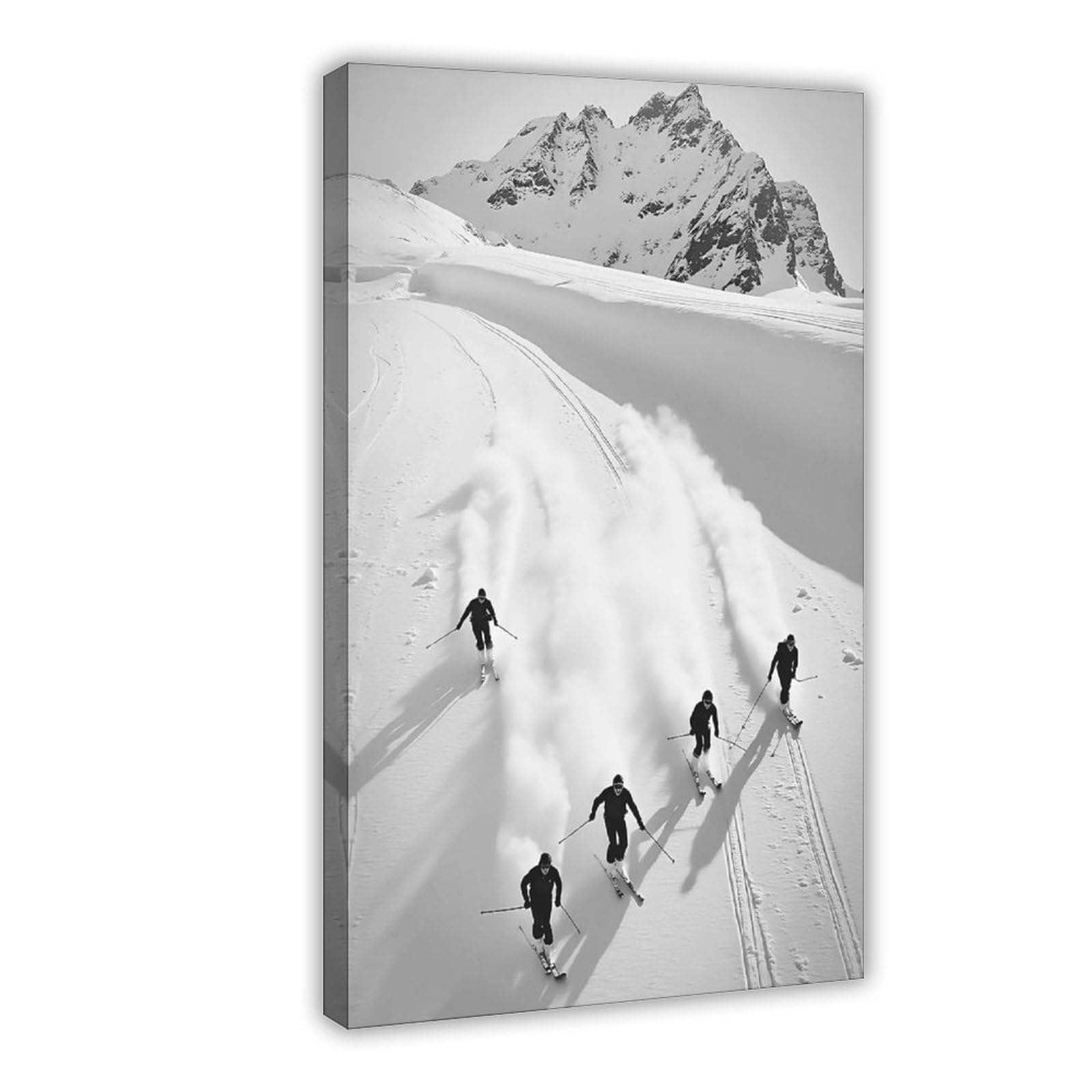 NFFBGFD Retro Skiing Poster Canvas Poster Bedroom Decor Landscape Decor Gift 12x18inch(30x45cm)