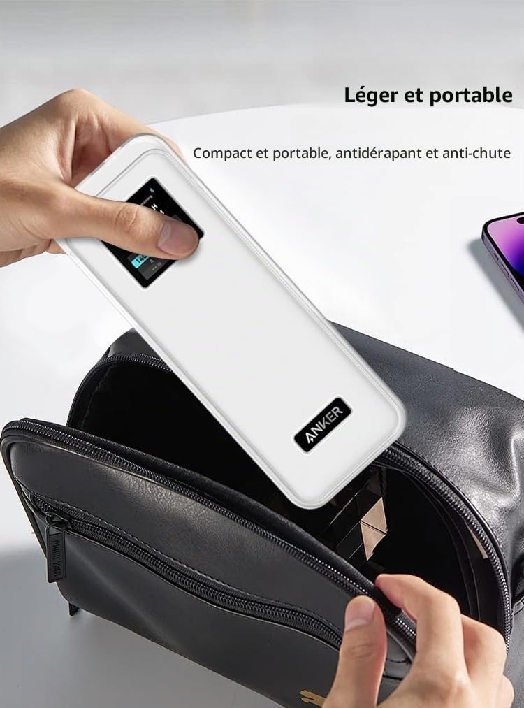 FTRONGRT Coque Compatible avec Anker Prime 27650mAH 250W Power Bank, Étanche à la Poussière, Anti-Chute, Silicone Étui de Protection Compatible avec Anker Prime 27650mAH 250W Power Bank. Gris