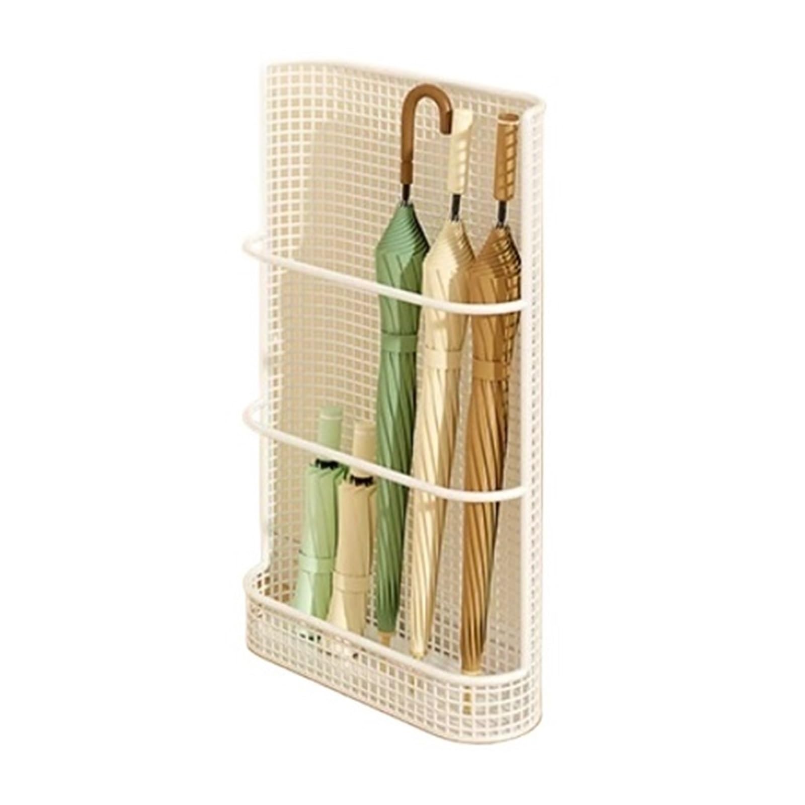 LJHFG63KUYT Schirmständer Home Umbrella Stands: Storage Racks, Holders, Wall-Mounted, With Drainage Umbrella Holder(White,Medium)