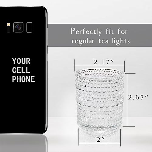 Miniatura 6 de Juego de 12 portavelas votivas de vidrio transparente, candelabros para decoración de otoño, Halloween, bodas, centros de mesa de cumpleaños