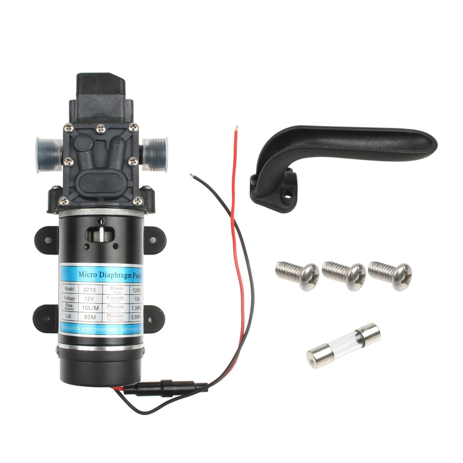120W 10L / Min Film D'acqua Elettrico Ad Alta Pressione Micro Pompa Acqua Nera For Spruzzatore Da Giardino Agricolo Lavaggio Auto 12V 24V Funzionamento Fluido Portata Costante Affidabile