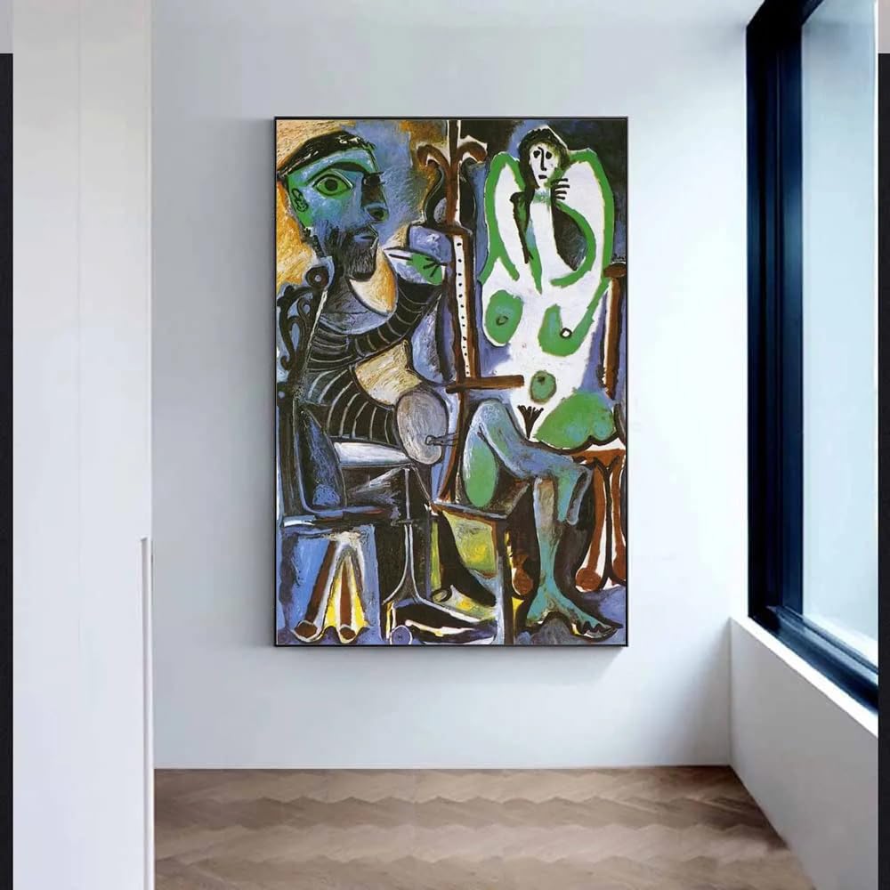 Amazon.co.jp: パブロ・ピカソの画家とモデルポスター抽象的な壁の