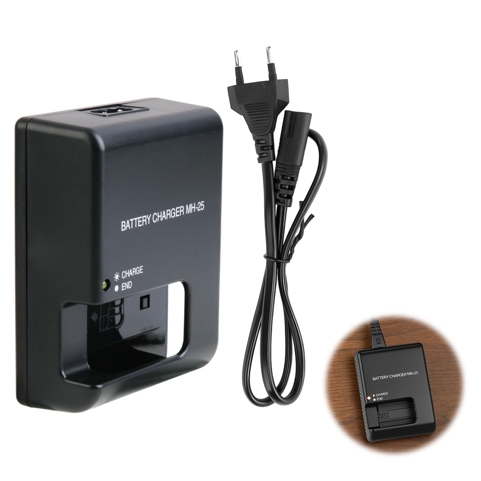 Caricabatterie MH-25/MH-25a per Batterie EN-EL15/EN-EL15a/EN-EL15b, Compatibile con Nikon D500 D600 D610 D750 D780 D800 D800E D810 D810A D850 D7000 D7100 D7200 D7500 Z5 Z6 Z6 II Z6 III Z7 Z7 II Z8 Coo