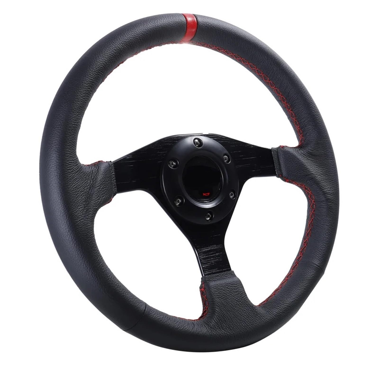 Universal Rennlenkrad 320 mm Sport-Lenkrad, flach, Leder, Racing, Drift, PC, SIM-Spiel, Lenkrad-Steuerrahmen, Aluminium