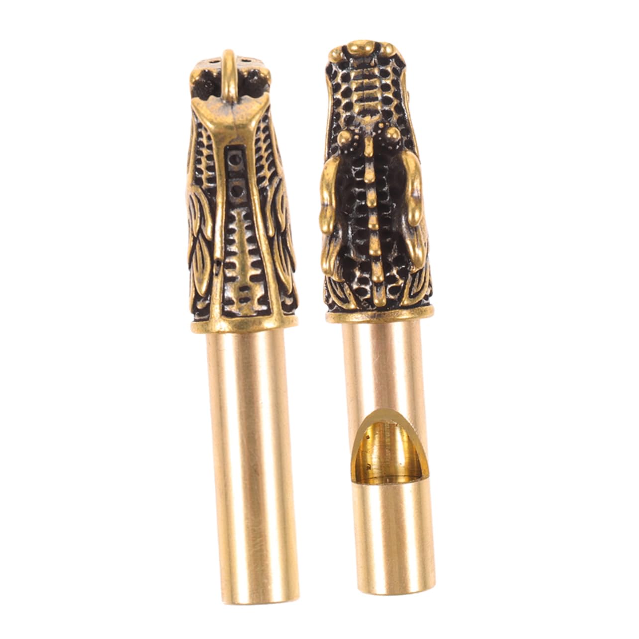 HANABASS 2Pcs Copper Hiking Whistle Keychain Portable Decorative Whistle for Camping Outdoor Survival Training Referee Use Durable Easy to Carry Stylish Pendant