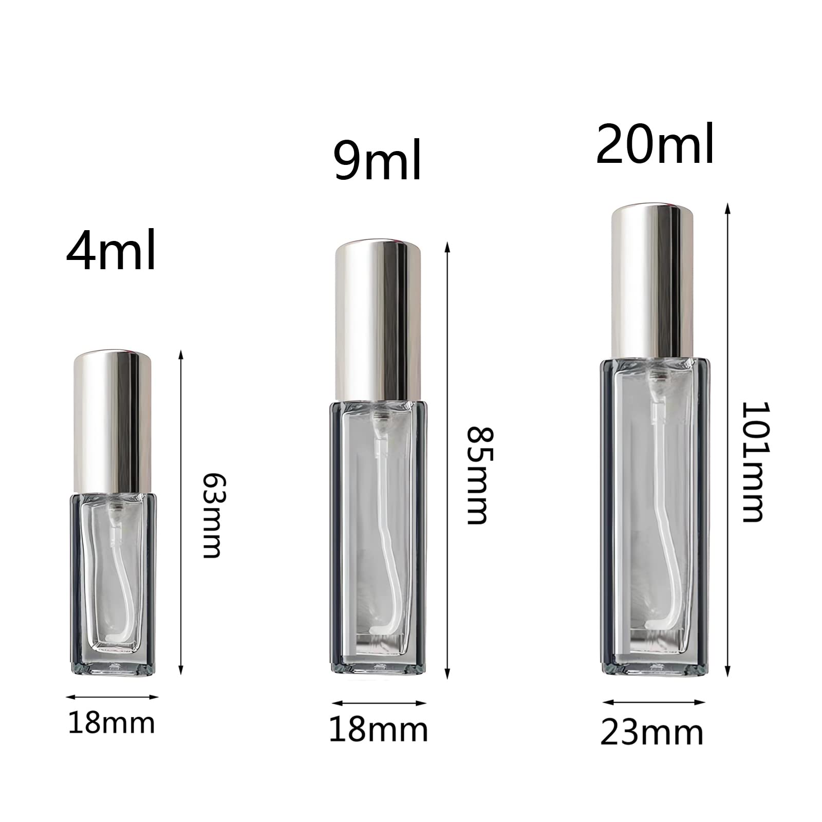 24 Pezzi 20ml Grigio Vetro Mine flacone spray Porta Profumo Atomizzatore Profumo Portatile, Flacone Spray di Fragranze per Viaggiare Festa Appuntamento