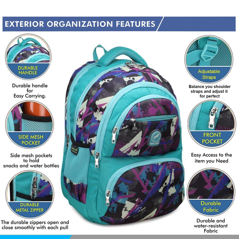 Image of Chris & Kate Premium 32 L Multi-Print School Bag for Boys Girls and Kids Spacious Interiors Casual Backpack Perfect for School, College, Everyday Use Includes Free Stationery Pouch and Rain Dust Cover