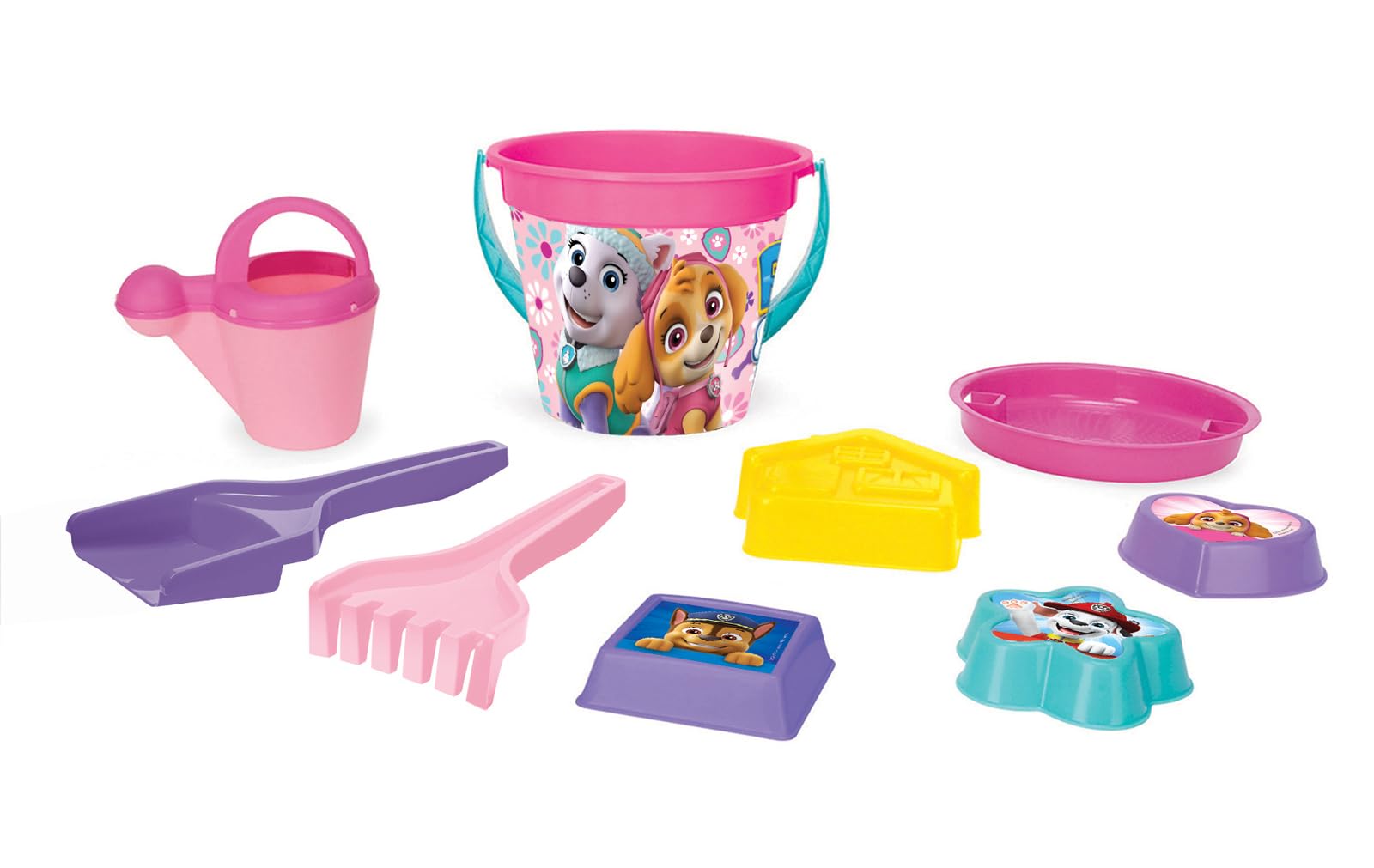 Wader Paw Patrol IML Sand Bucket Set, Pink, 9-Piece Set