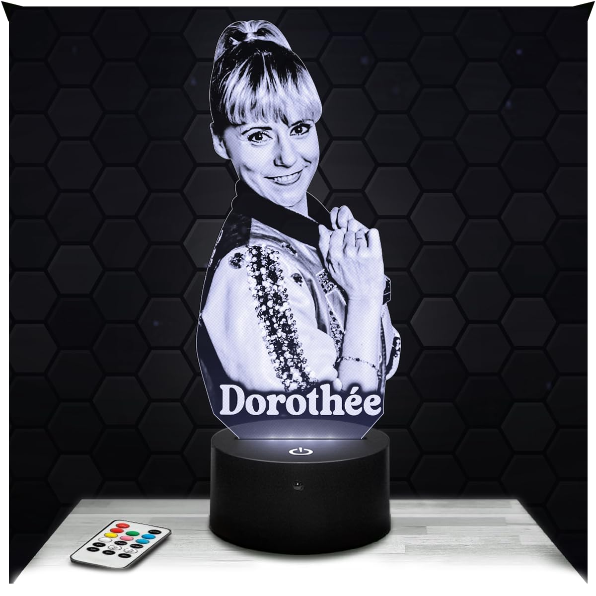 Lampephoto.fr - 3D Lamp Dorothée Singer Actress Host, Touch LED Night Light, 3D Hologram Effect, Christmas Birthday Gift Idea for Men Women, Bedroom Decoration Object