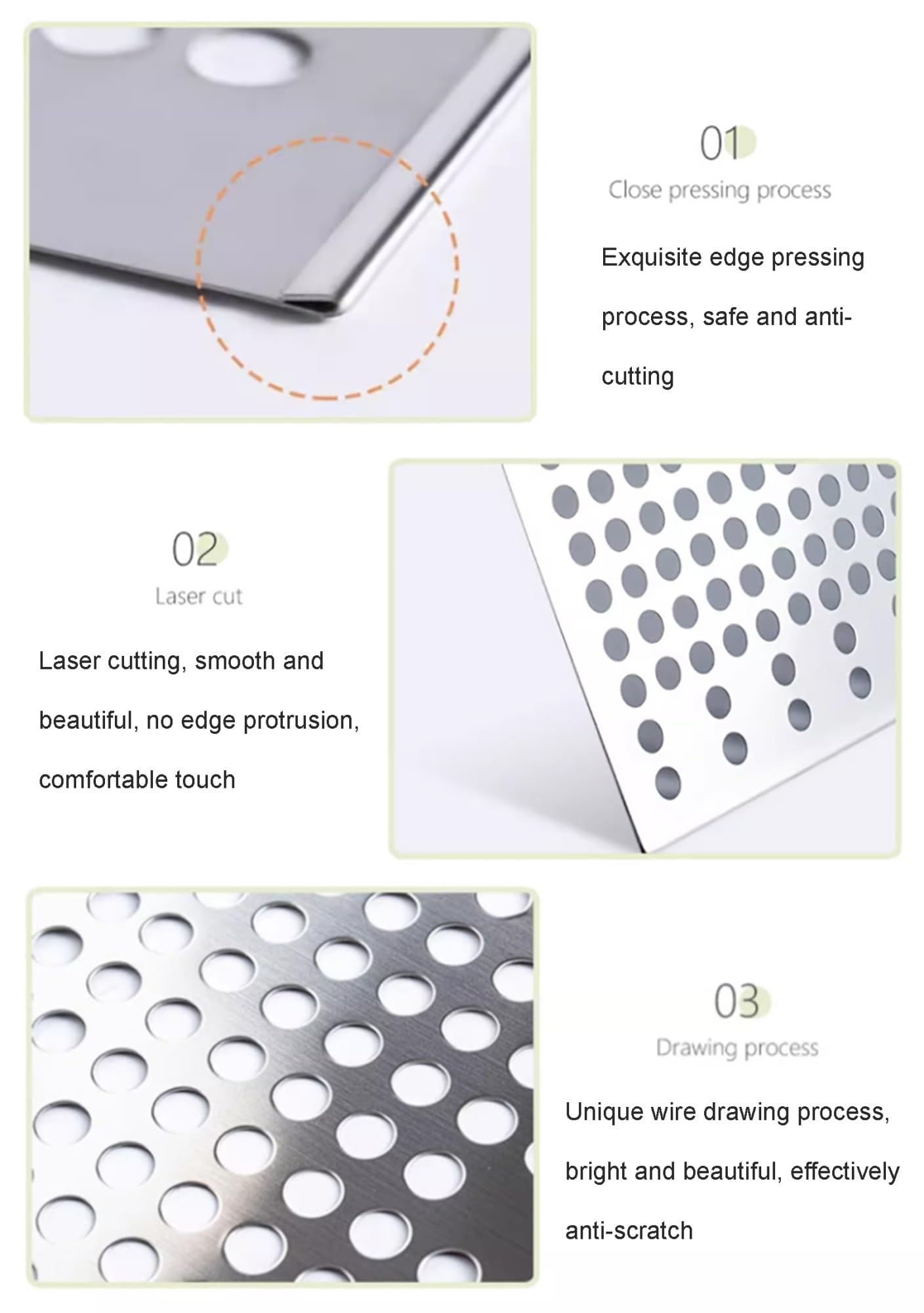 perforowane blachy metalowe, Blacha perforowana ze stali nierdzewnej 304 0,4 ​​mm Panel balustradowy z otworem 8 mm Srebrny Różne rozmiary