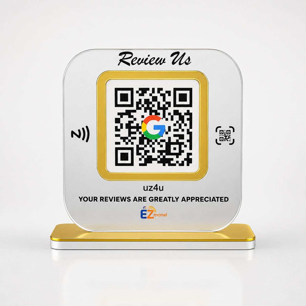 QRコード EZmonei NFC Google Review Stand with QR Code | Tap & Scan Review